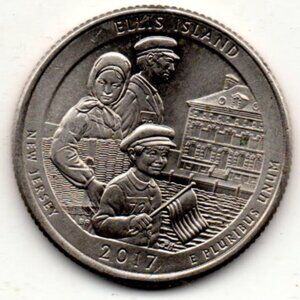 America The Beautiful Quarter - New Jersey- Ellis Island (2017)